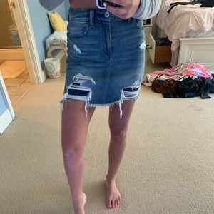 Brand new ripped jean skirt